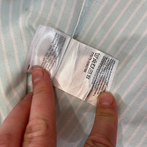 Angelico Litrico Cotton Slim Fit White Blue Striped shirt XXL or 45-46 - Picture 4 of 7